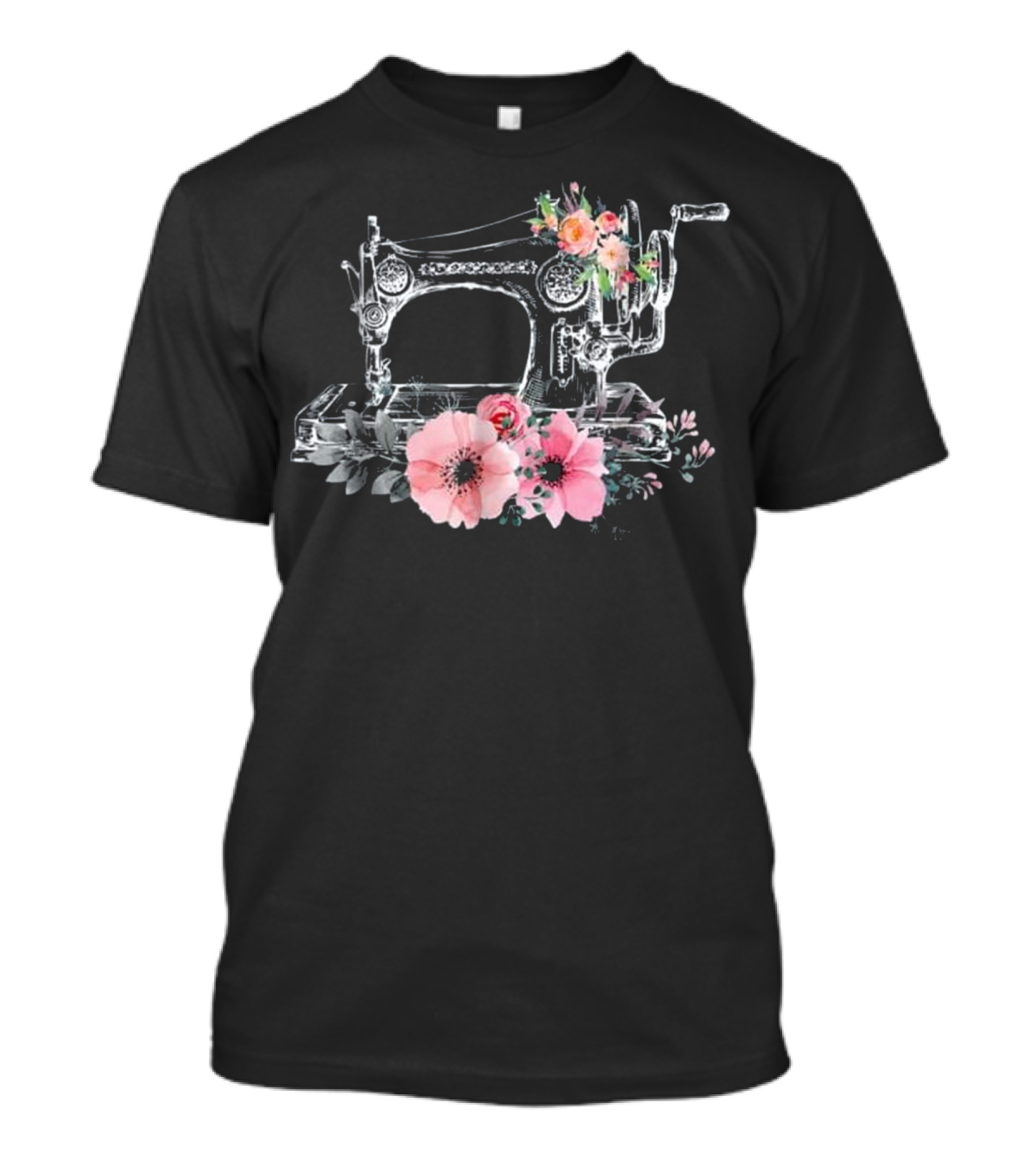 Sewing Machine With Flowers I Love Quilting Mother T-Shirt