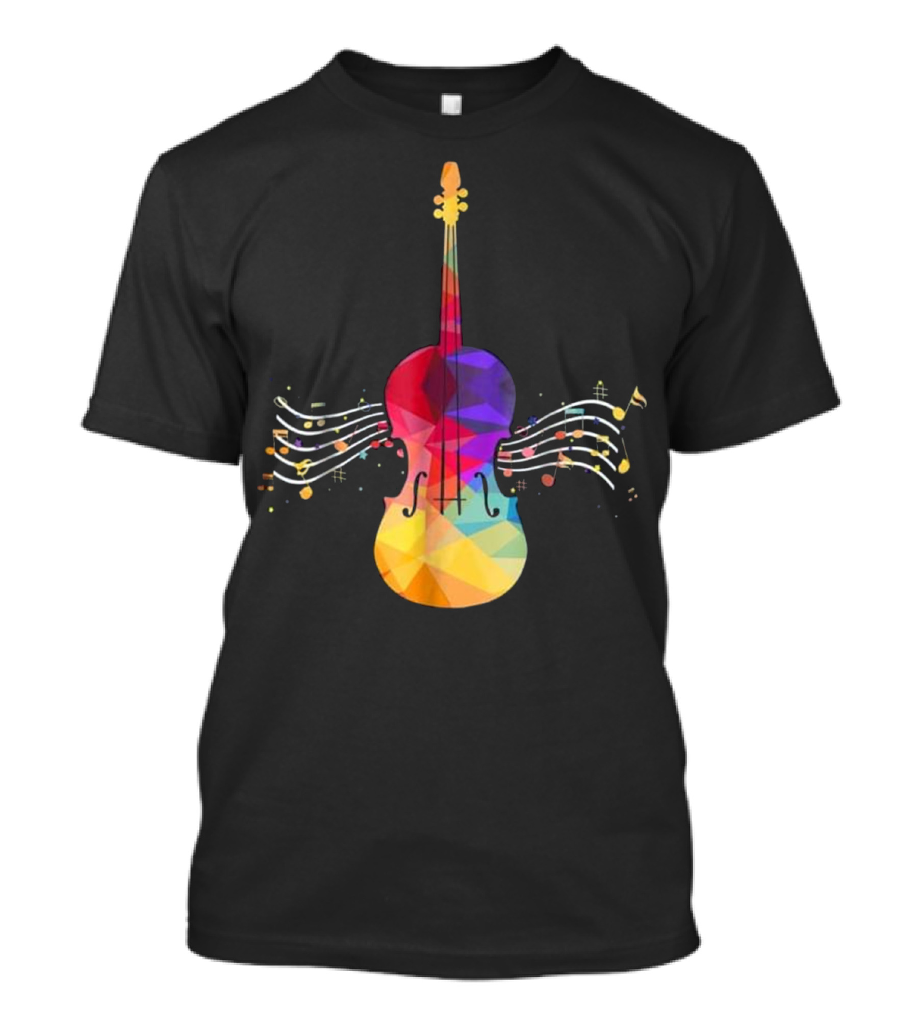 Cello Musical Instrument Colorful Musician Notes T-Shirt