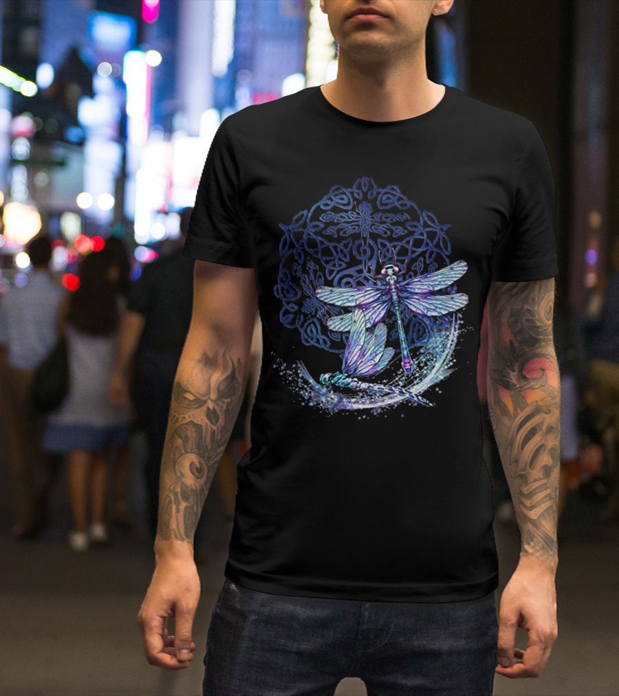 Celtic Knot Dragonfly Symbol With Intricate Celtic T-Shirt