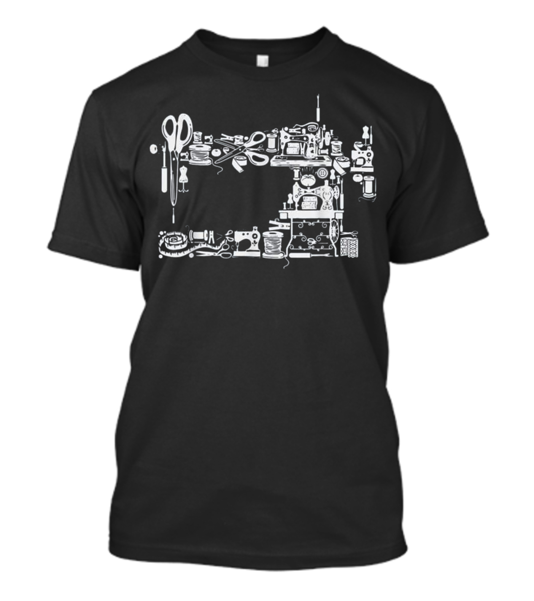 Sewing MachineT Dark Version Love Sewing Machine Elements T-Shirt