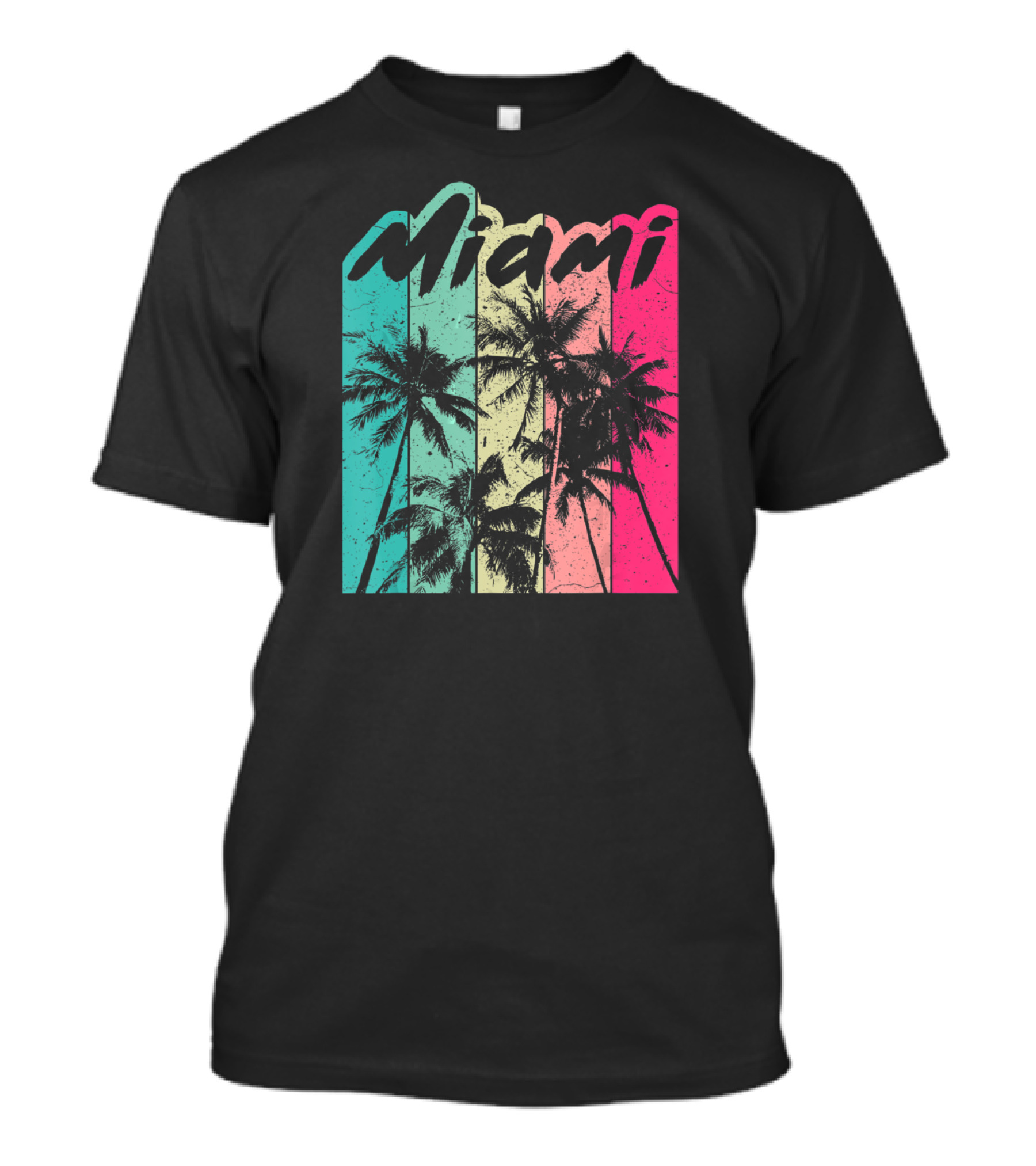 Miami 80's Vintage Retro Palm Trees Tropical Vacation T-Shirt