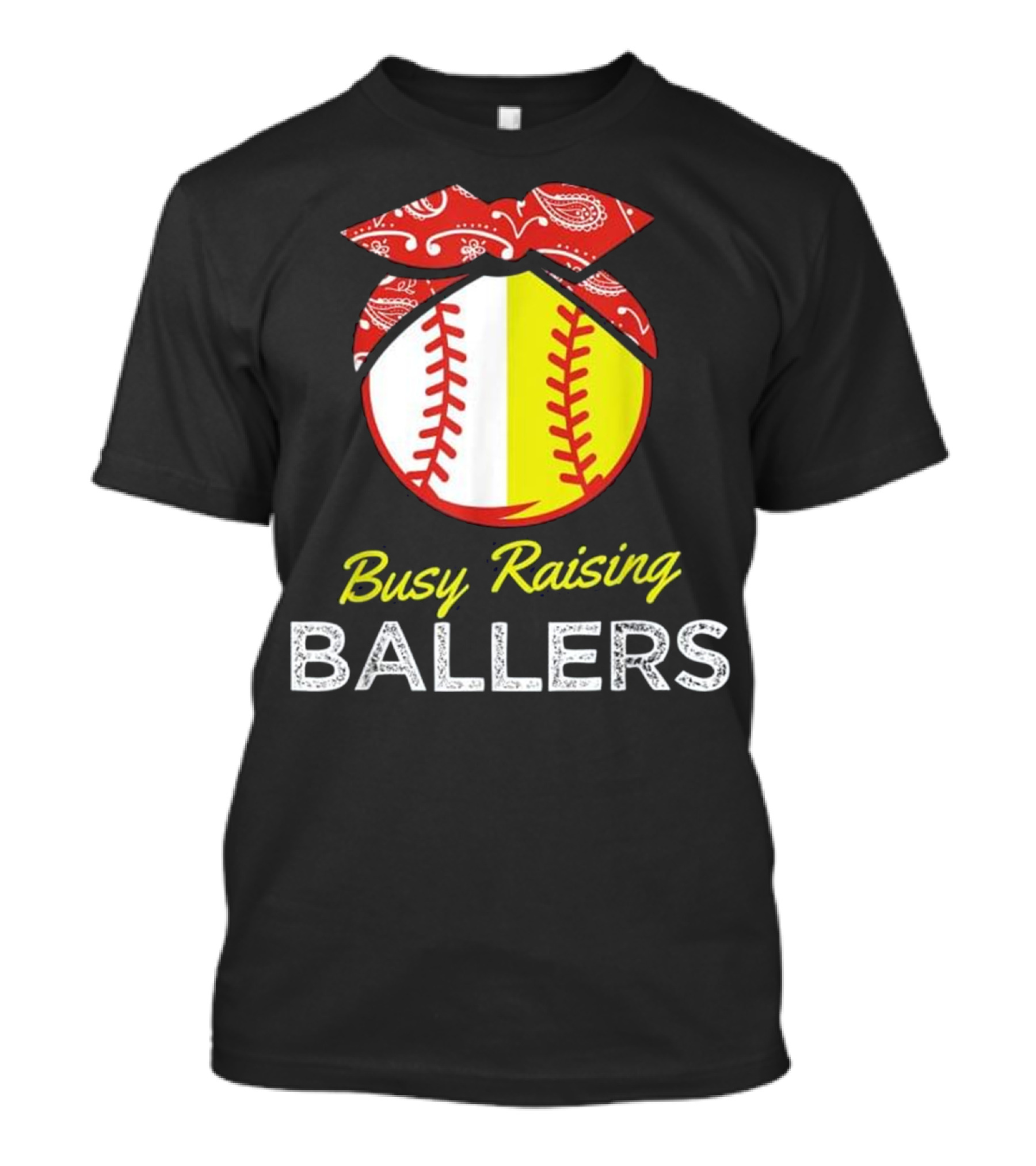 Busy Raising Ballers Funny Softball Player Gifts Softball Coach M T-Shirt