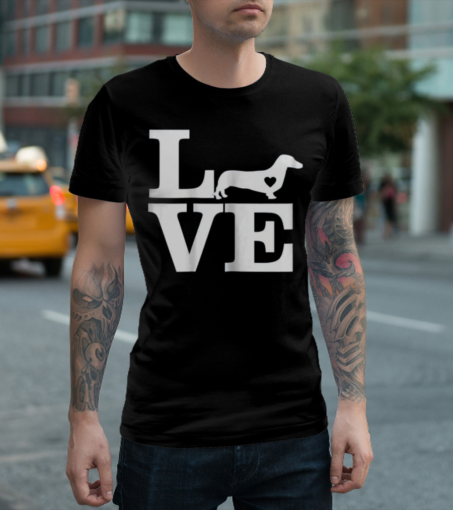 LOVE Dachshund Mommy Heart T-Shirt