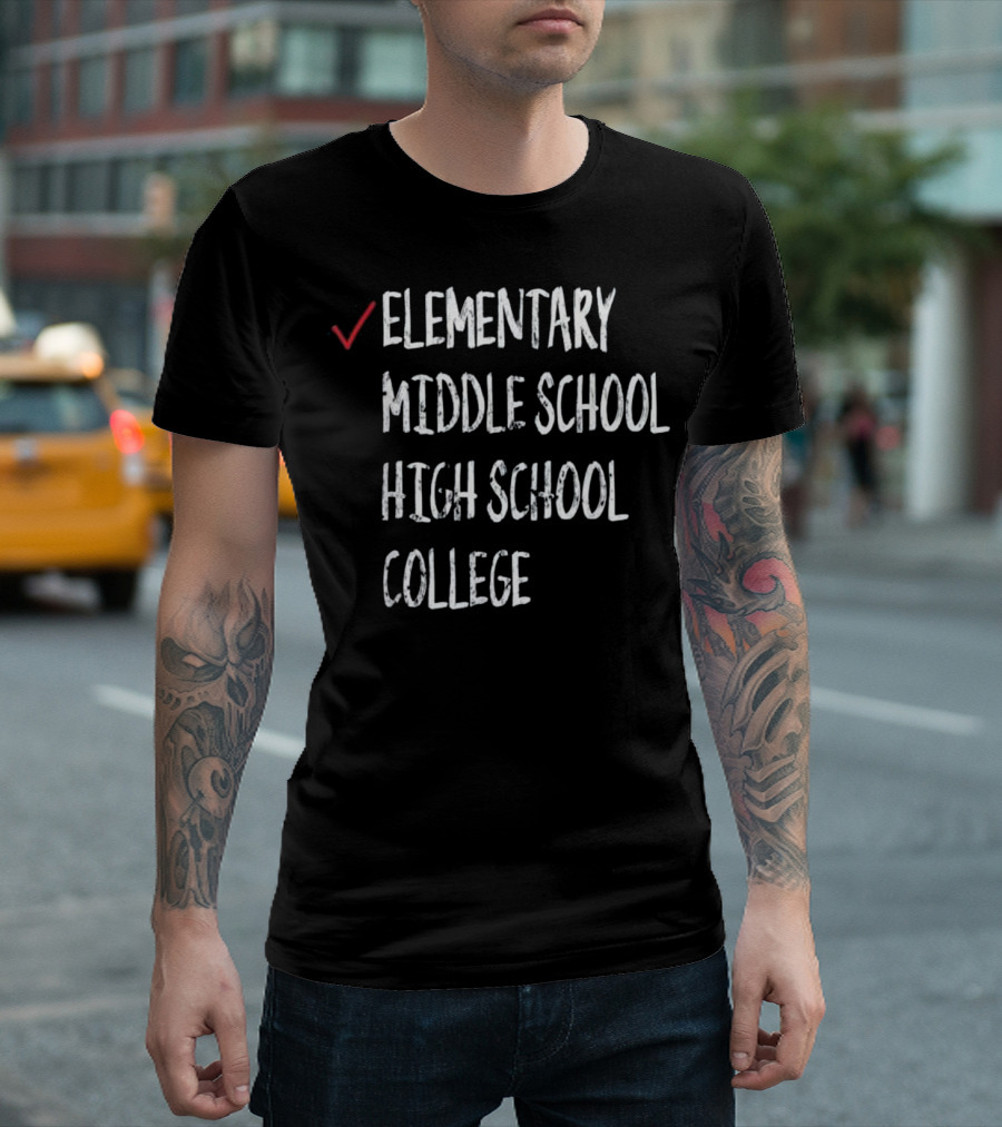 Elementary Graduate Check Mark 6th Grade Achievement T-Shirt