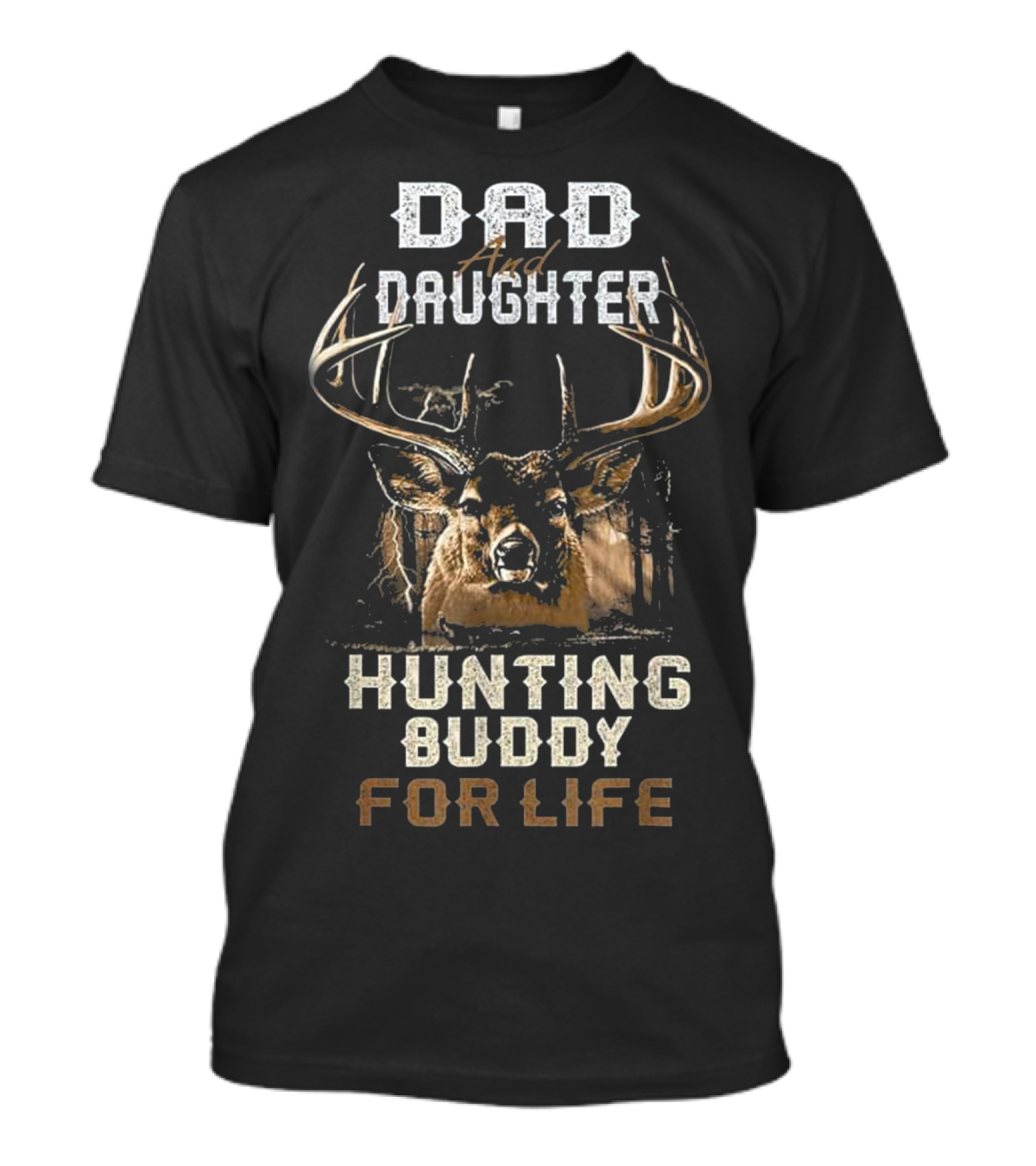 Dad And Daughter Hunting Buddy For Life Deer Antlers T-Shirt