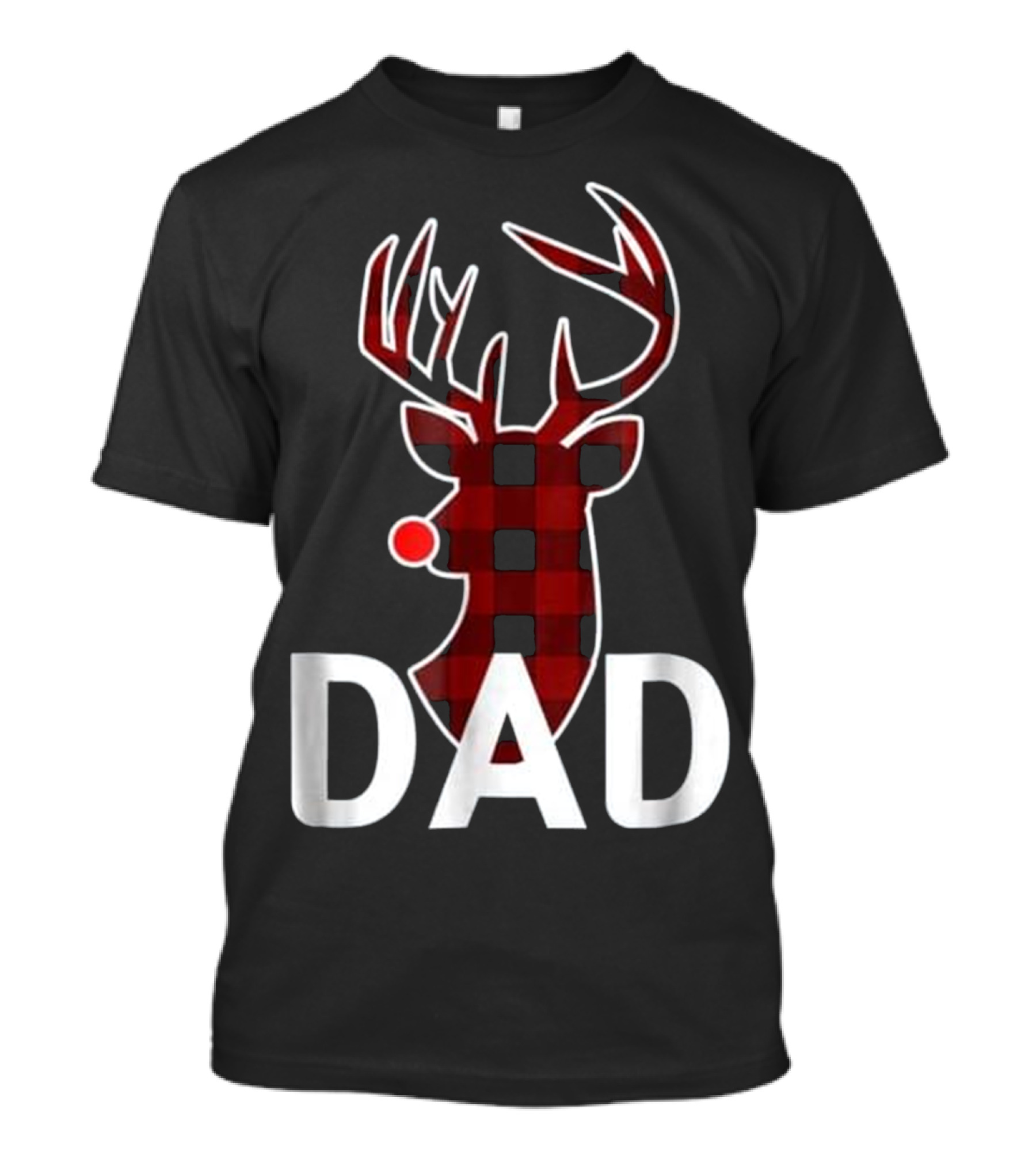 Dad Christmas Reindeer Plaid Family Matching Pajamas T-Shirt
