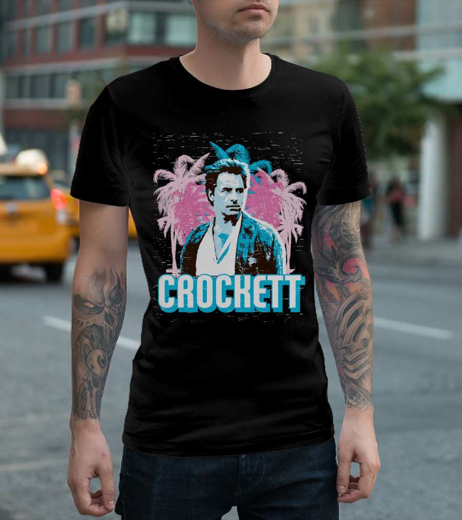 Crockett Miami Vice Palm Tree Scenery T-Shirt