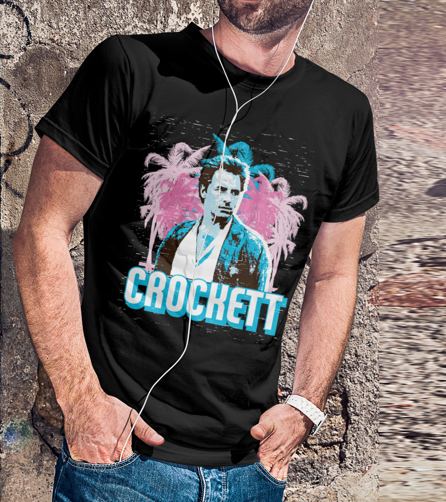 Crockett Miami Vice Palm Tree Scenery T-Shirt
