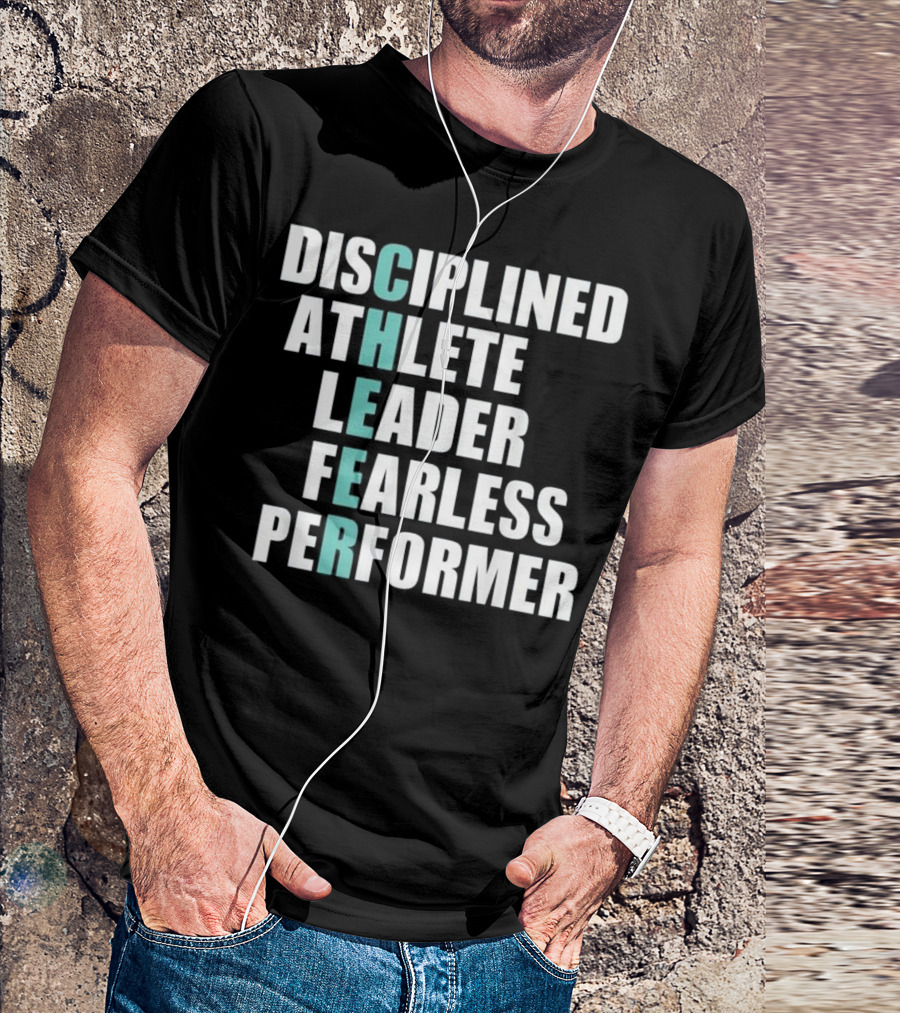 Disciplined Athlete Leader Fearless Performer Cheerleading Cute Cheer Cheerl T-Shirt
