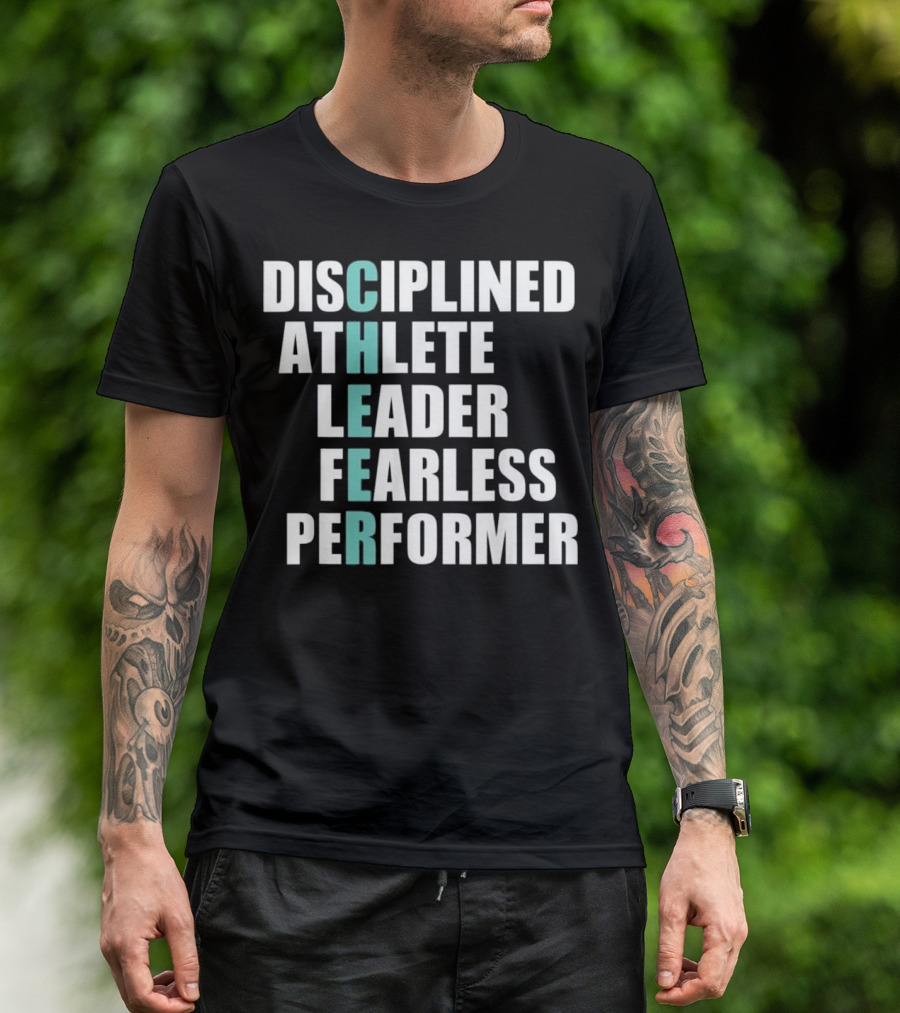 Disciplined Athlete Leader Fearless Performer Cheerleading Cute Cheer Cheerl T-Shirt