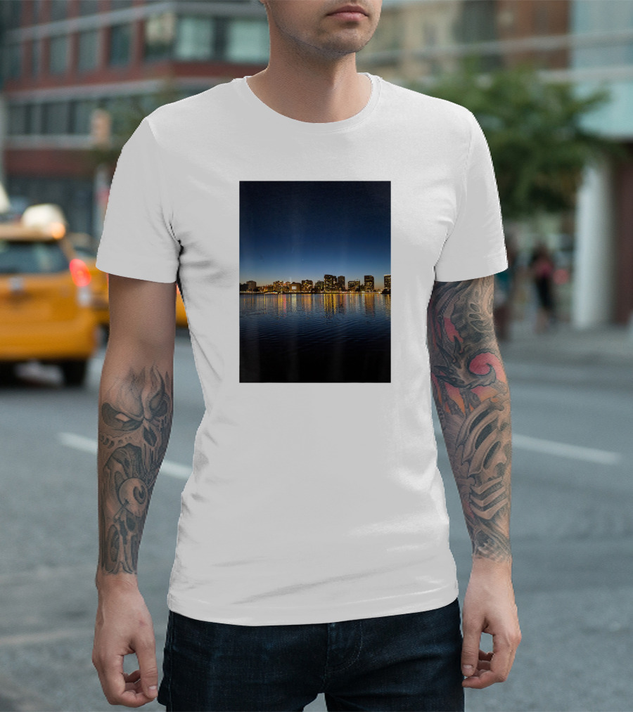 Oakland California Skyline Reflections At Dusk T-Shirt