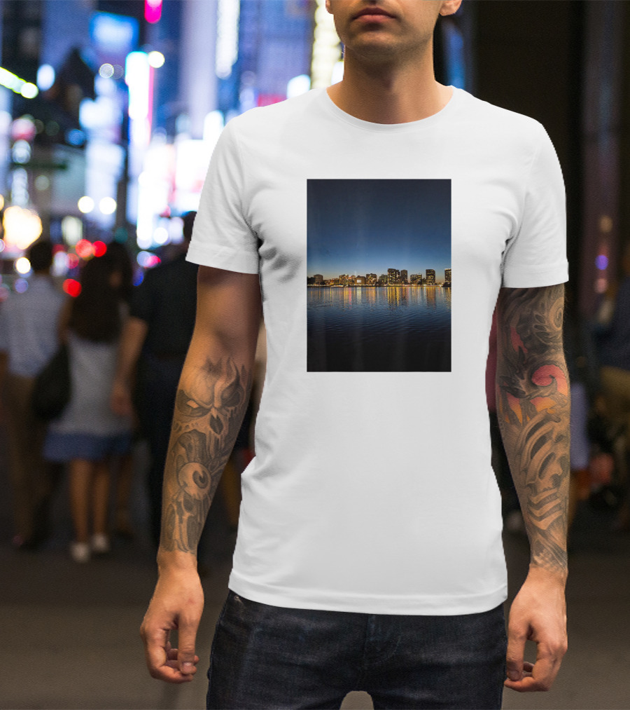 Oakland California Skyline Reflections At Dusk T-Shirt