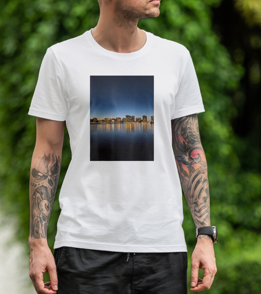 Oakland California Skyline Reflections At Dusk T-Shirt