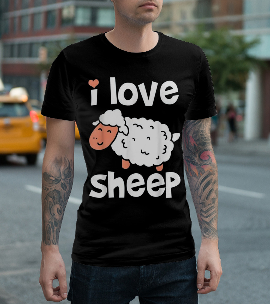 I Love Sheep Cute Animal Lover Sheep Lover Animal Farm F T-Shirt