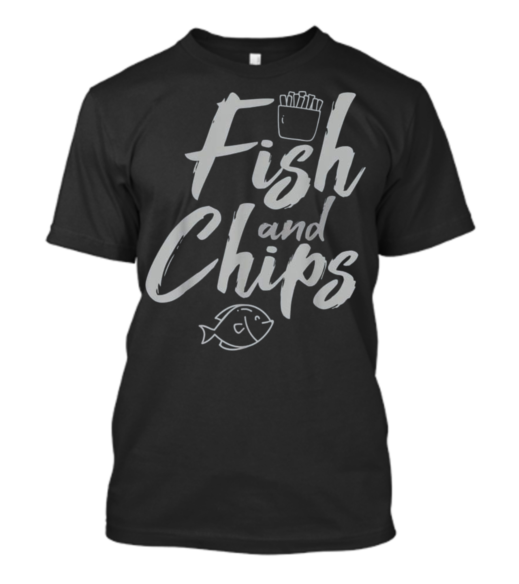 Fish And Chips Funny British Food Icon With Fish And Fries T-Shirt