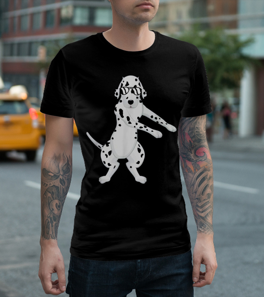 Dalmatian Flossing Dance with Glasses Funny Dalmatian T-Shirt