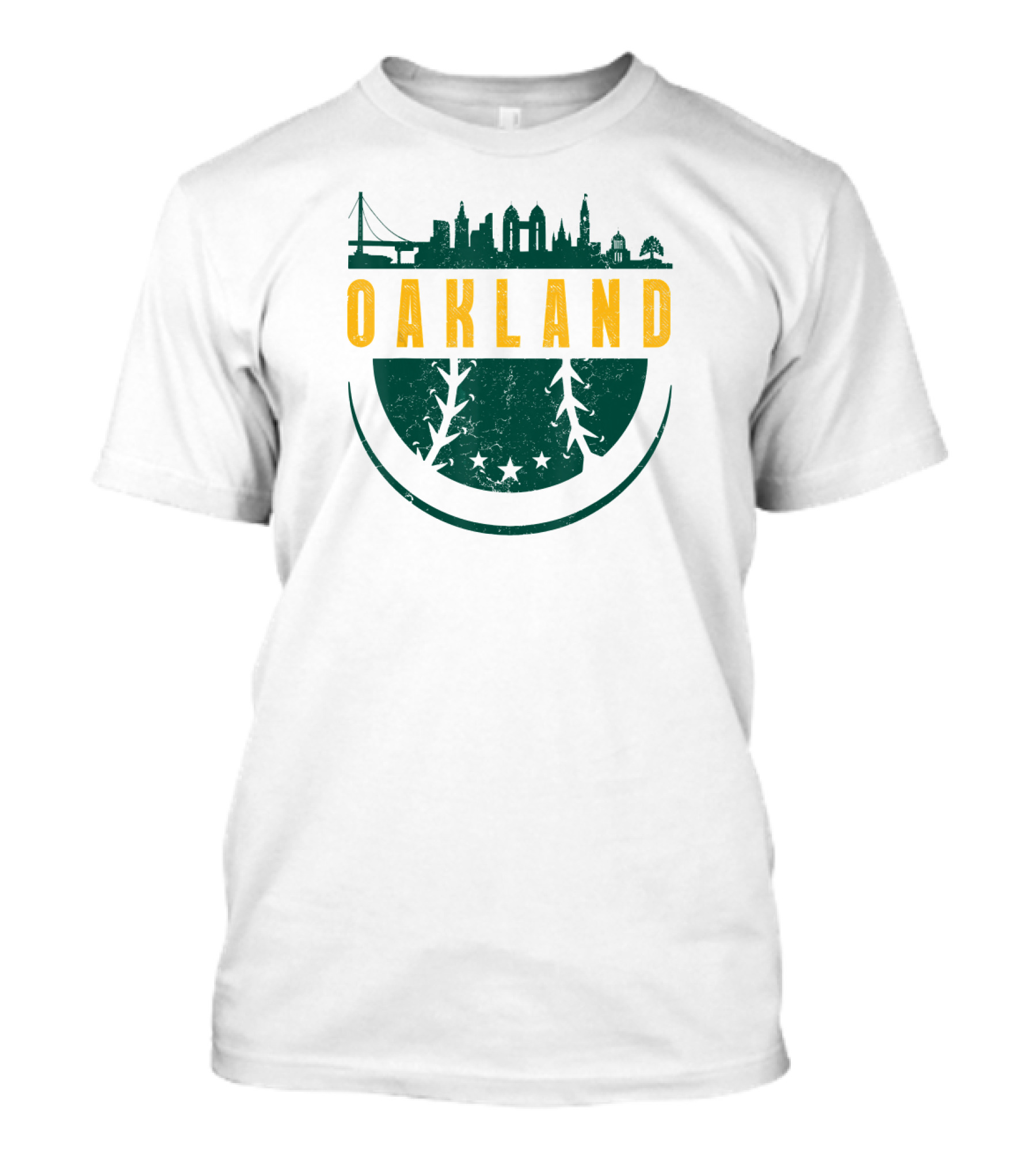Oakland City Vintage Skyline Baseball T-Shirt
