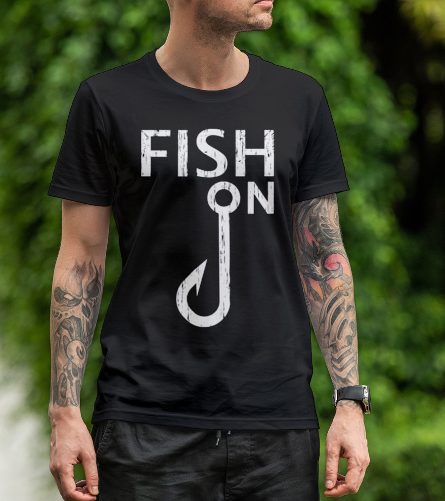 Fish On Hook Vintage Fisherman T-Shirt