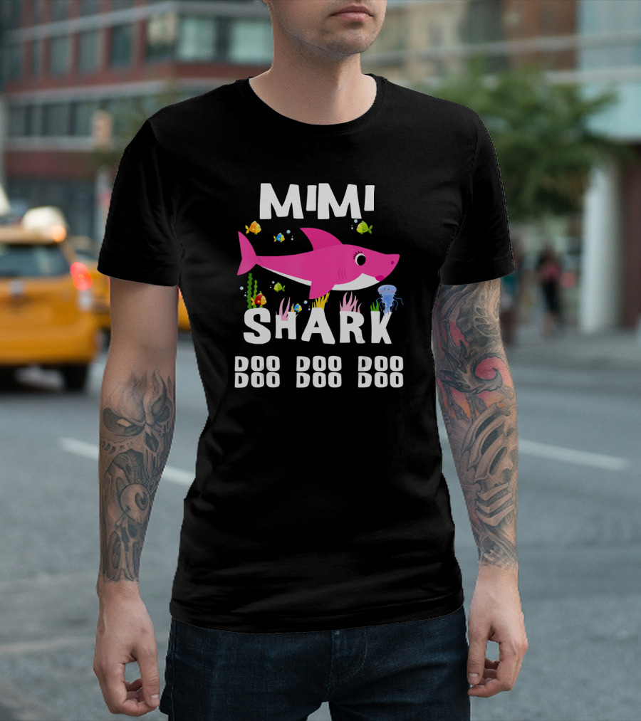 Mimi Shark Doo Doo Doo Grandma Mother's Day T-Shirt