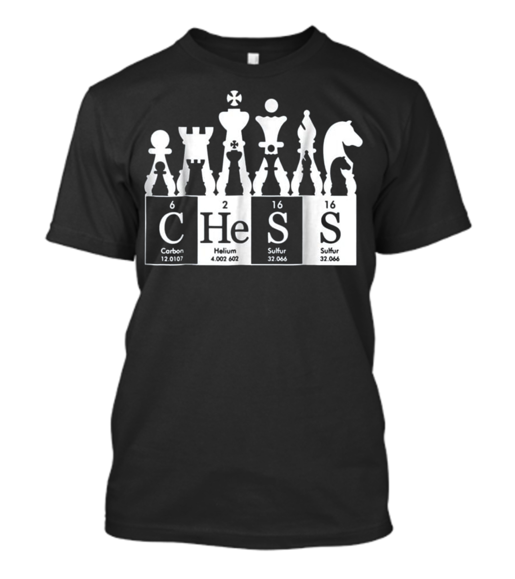 Chess Carbon Helium Sulfur Periodic Table Elements T-Shirt