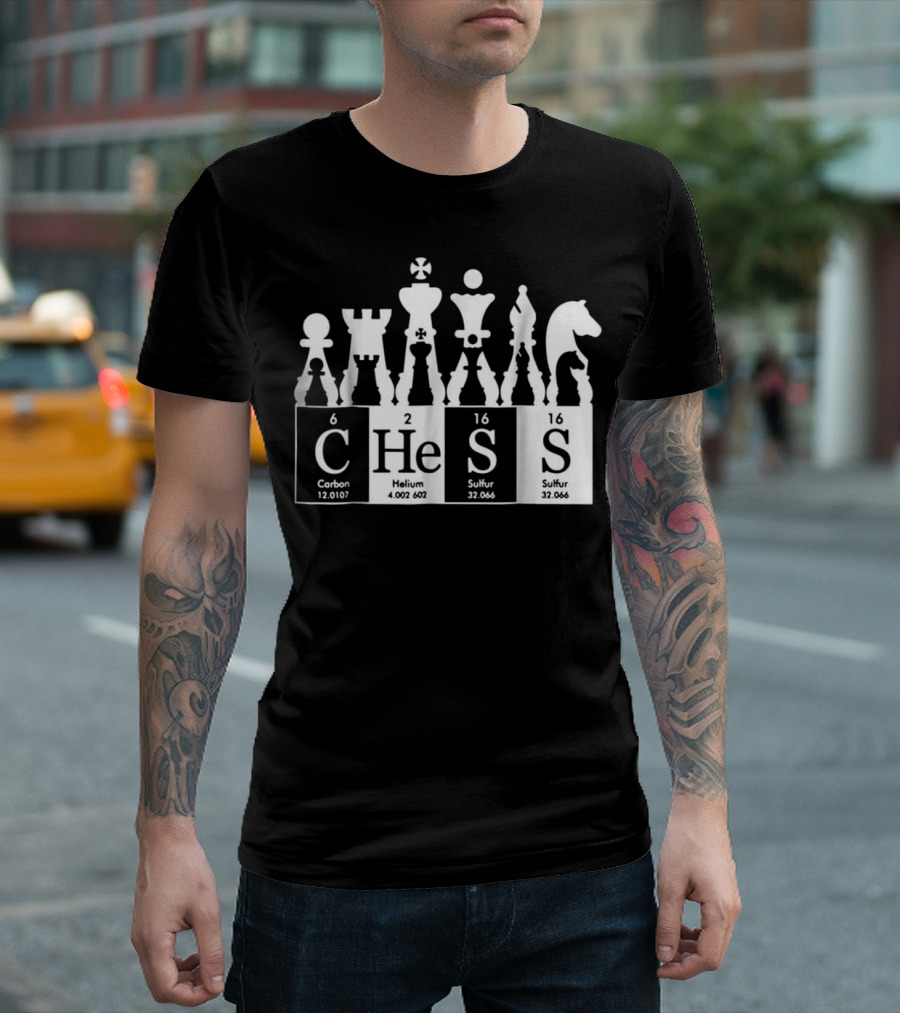 Chess Carbon Helium Sulfur Periodic Table Elements T-Shirt