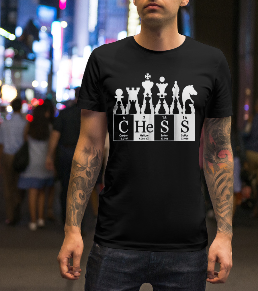 Chess Carbon Helium Sulfur Periodic Table Elements T-Shirt