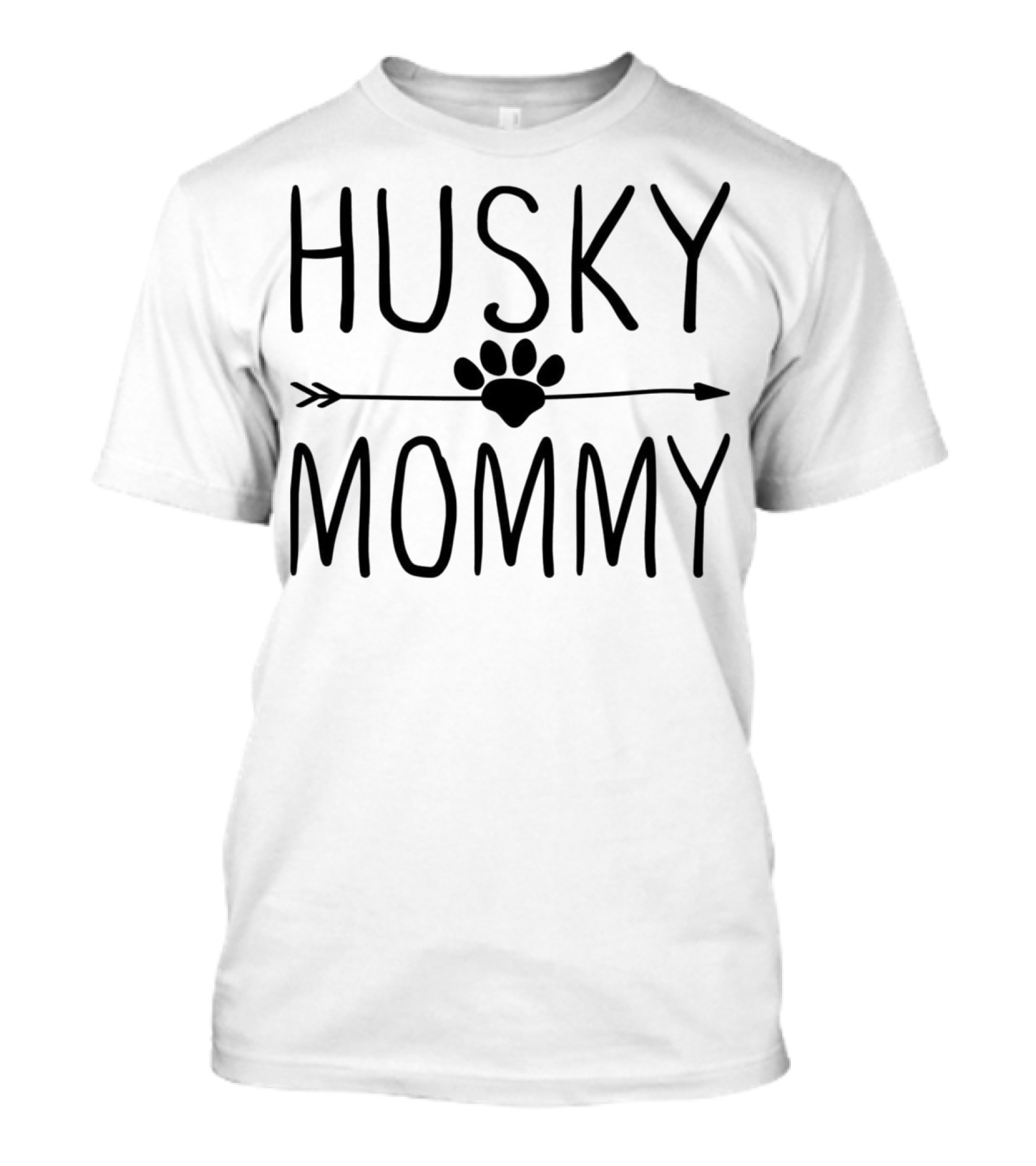Husky Mommy Paw Print Arrow T-Shirt