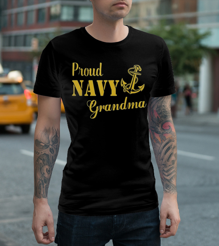 Proud Navy Grandma Anchor T-Shirt