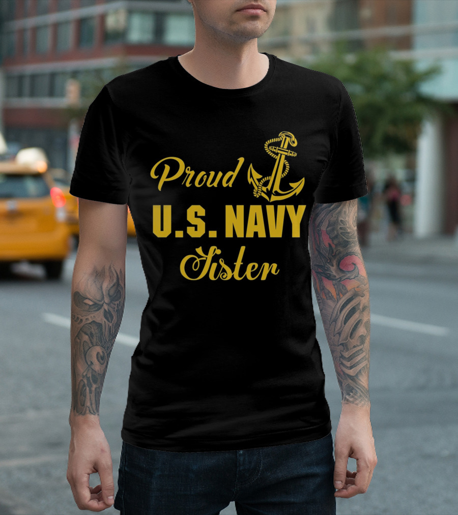 Proud U.S. Navy Sister Anchor Emblem T-Shirt