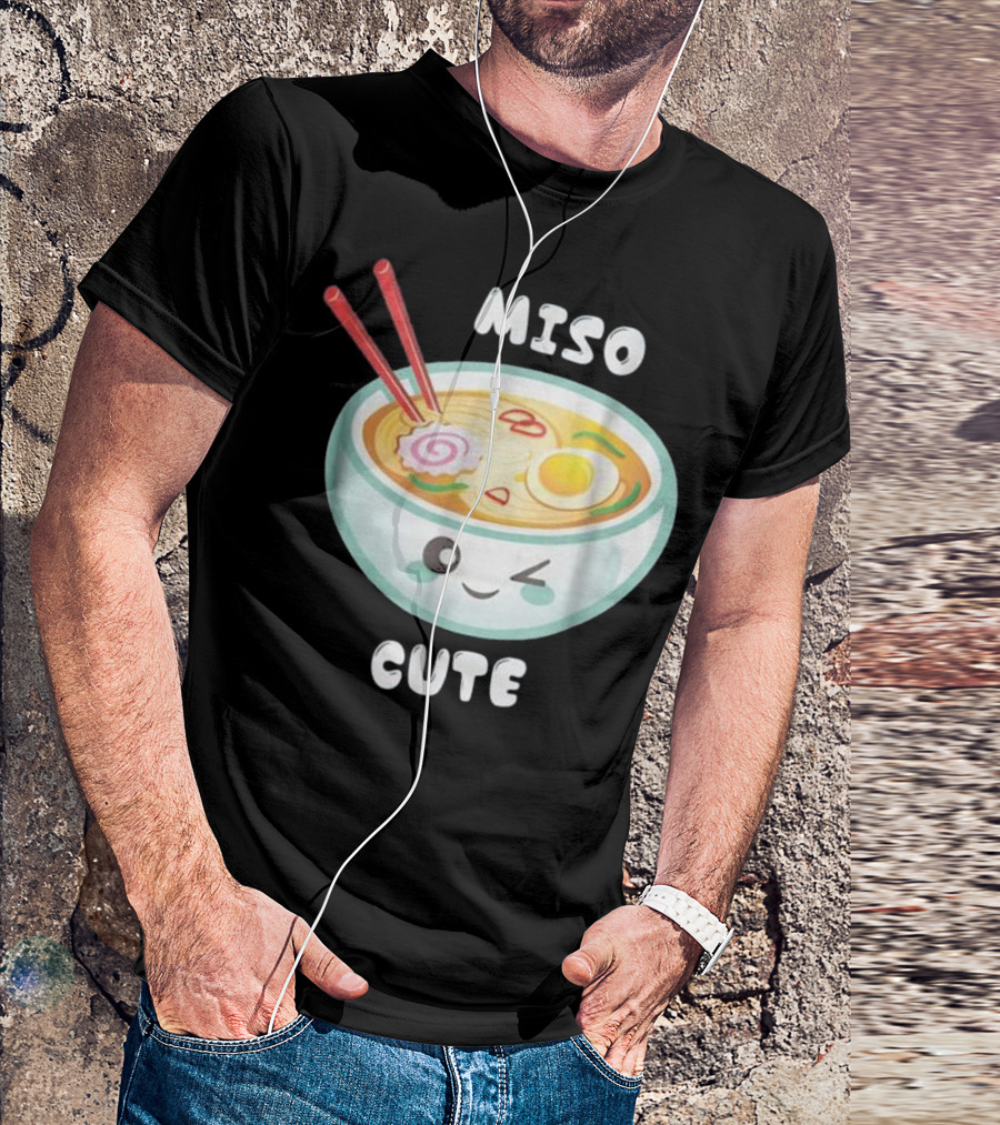 Miso Cute Funny Food Kawaii Ramen Winking Bowl T-Shirt