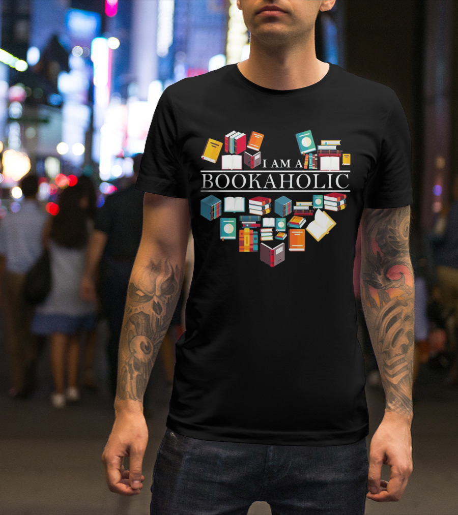 I Am A Bookaholic Heart Of Funny Reading Books T-Shirt