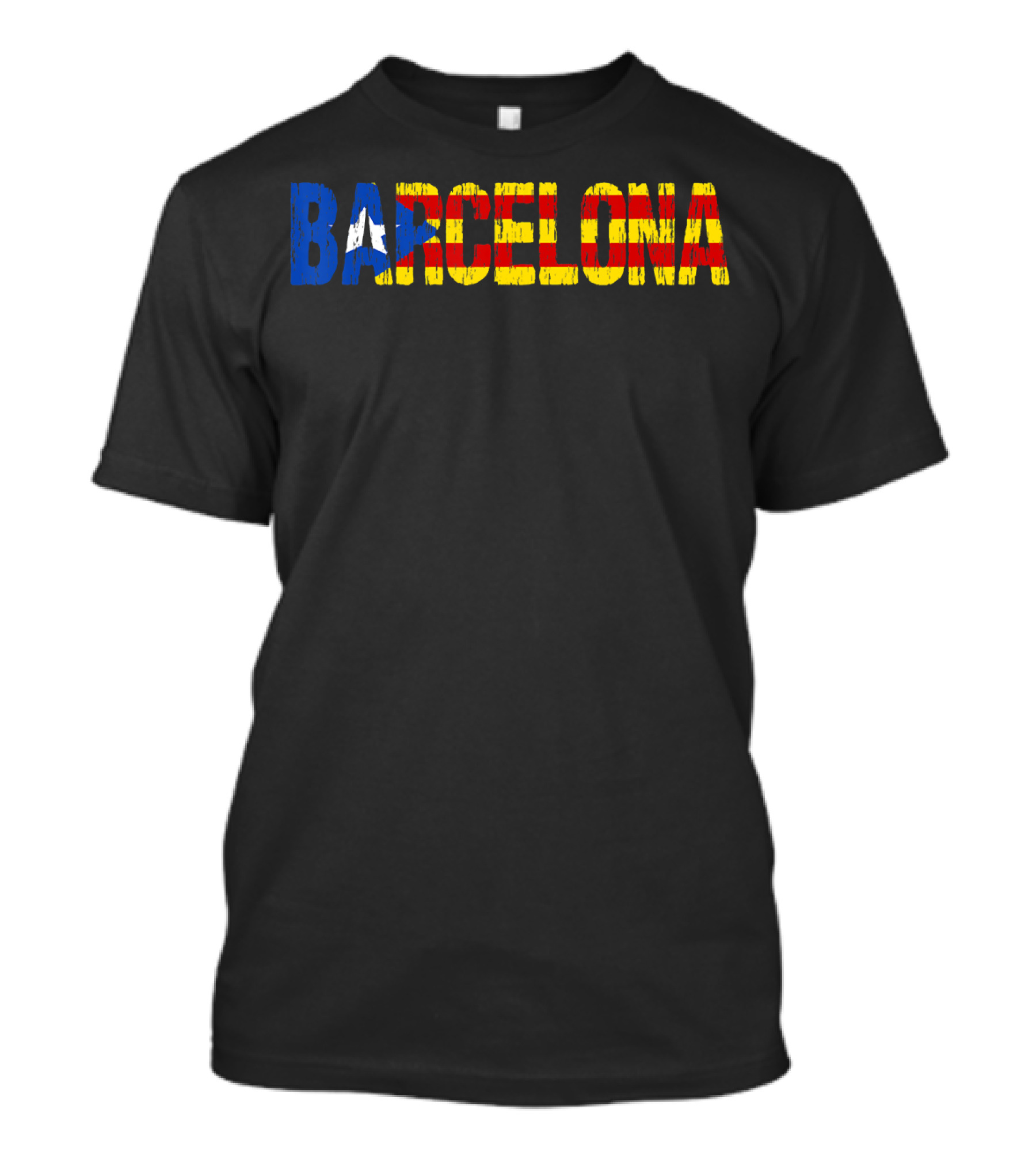 Barcelona Catalonian Estelada Flag Textured T-Shirt