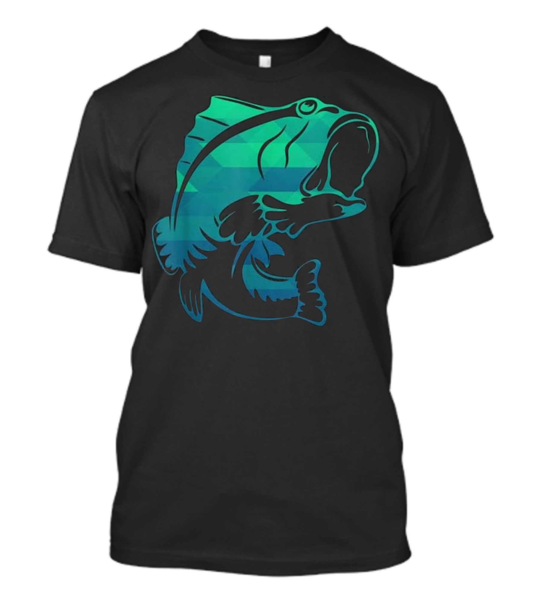 Fishing Bass Fish Geometric Colorful T-Shirt