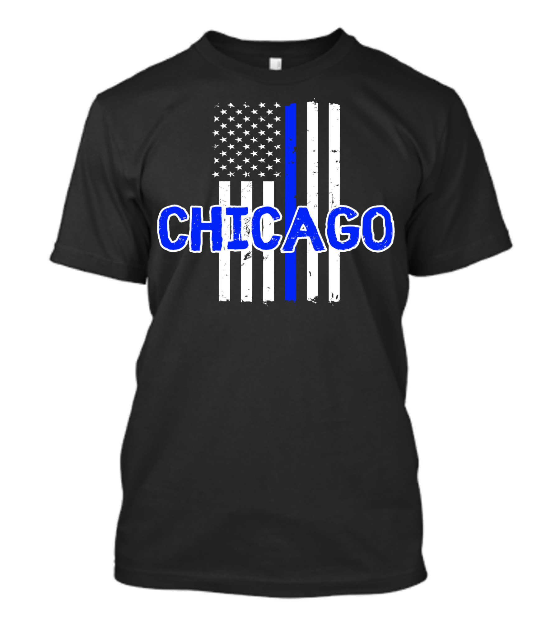 Chicago Thin Blue Line Support Law Enforcement T-Shirt