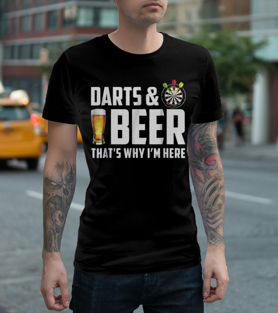 Darts Beer That's Why I'm Here Dartboard Glass T-Shirt