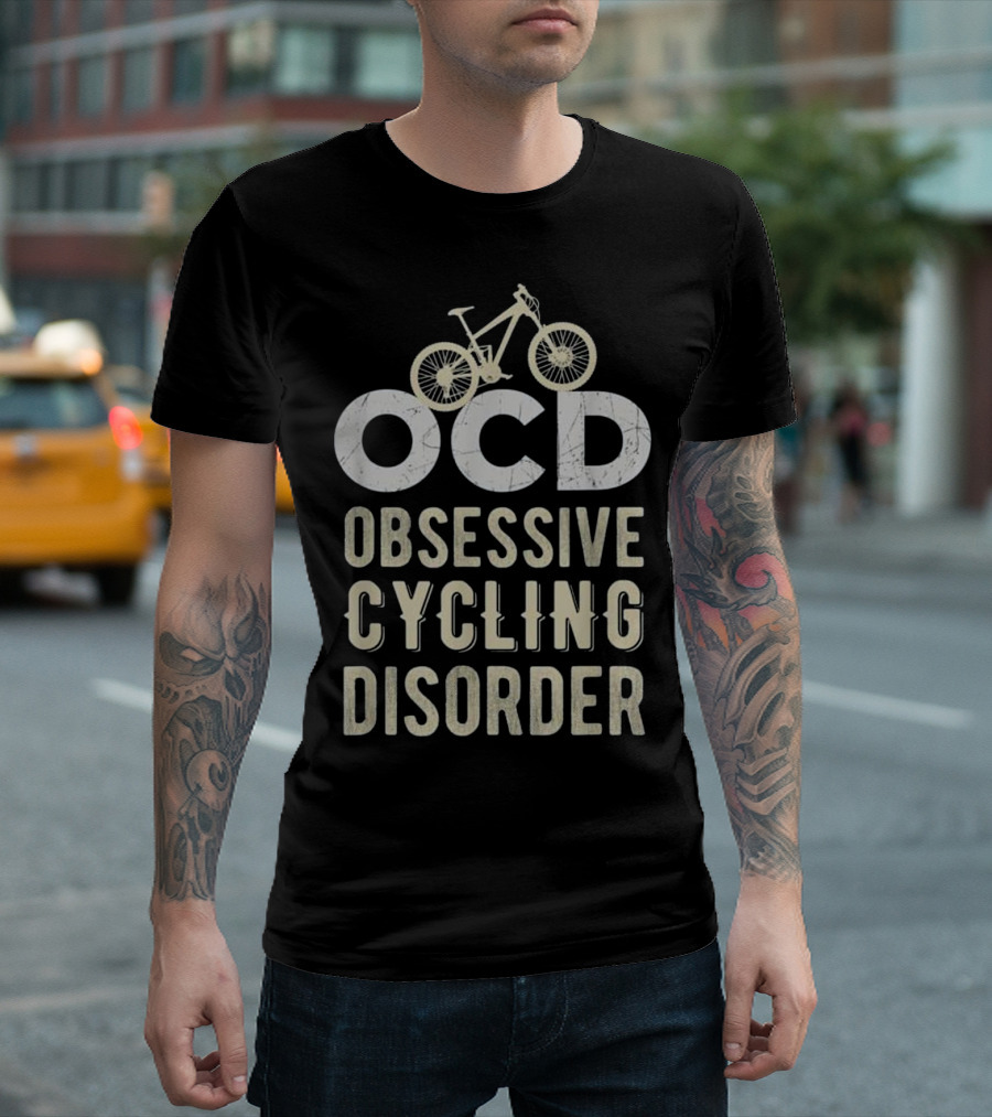 OCD Obsessive Cycling Disorder Distressed Bike T-Shirt