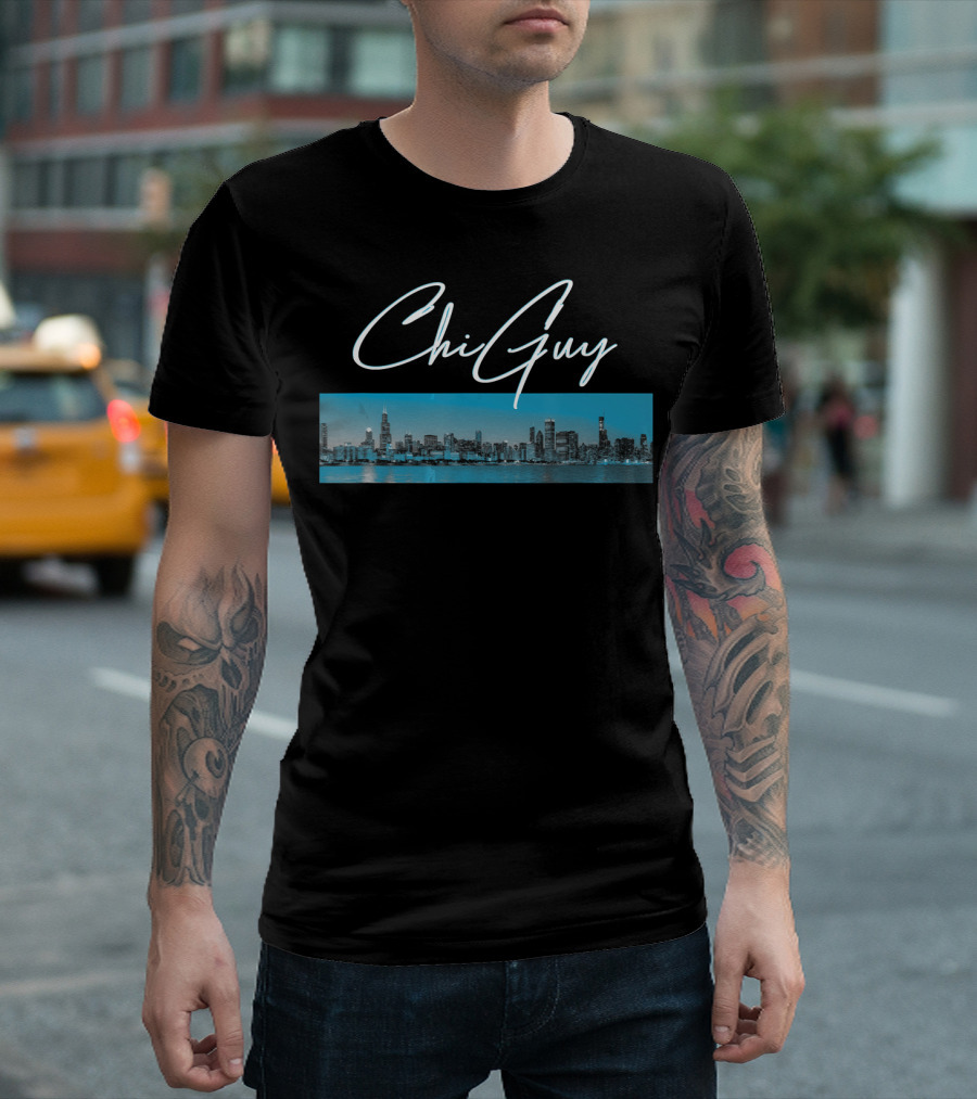 ChiGuy Chicago Skyline Panoramic View T-Shirt