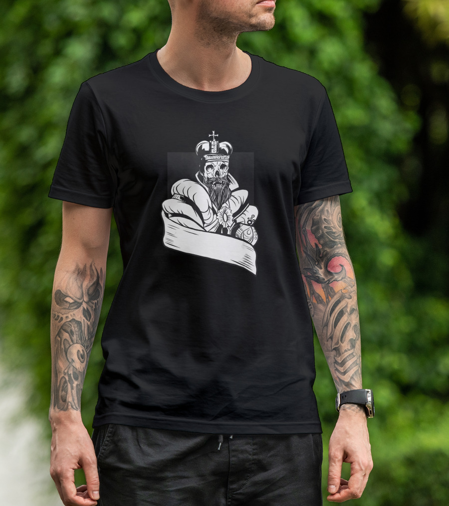 Skeleton King Bearded Monarch Halloween T-Shirt