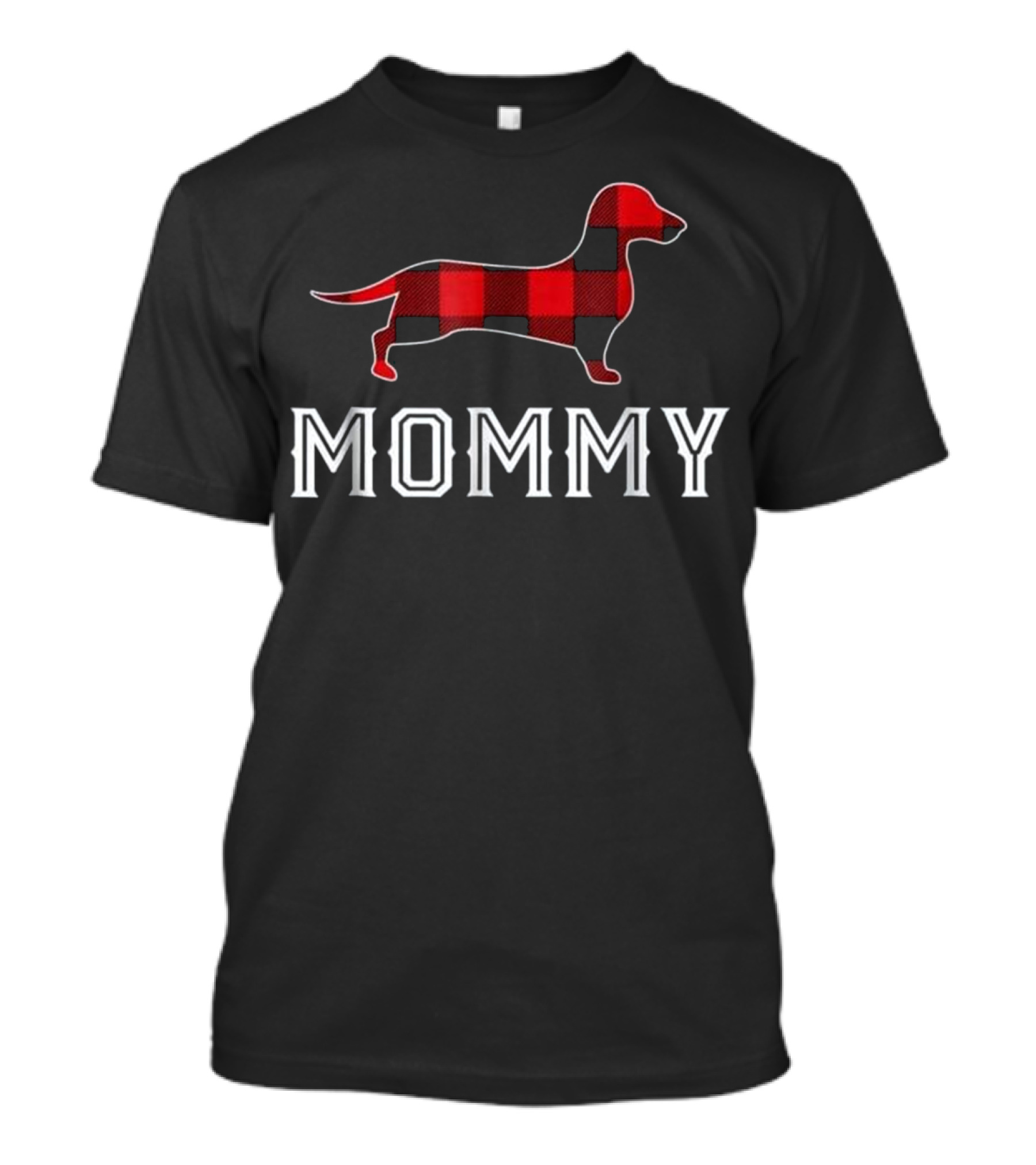 Mommy Dachshund Buffalo Plaid Dog T-Shirt