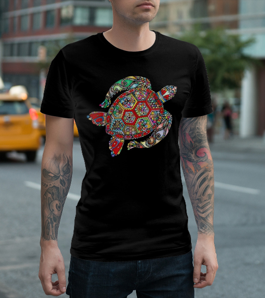 Ocean Sea Turtle Colorful Hawaii T-Shirt