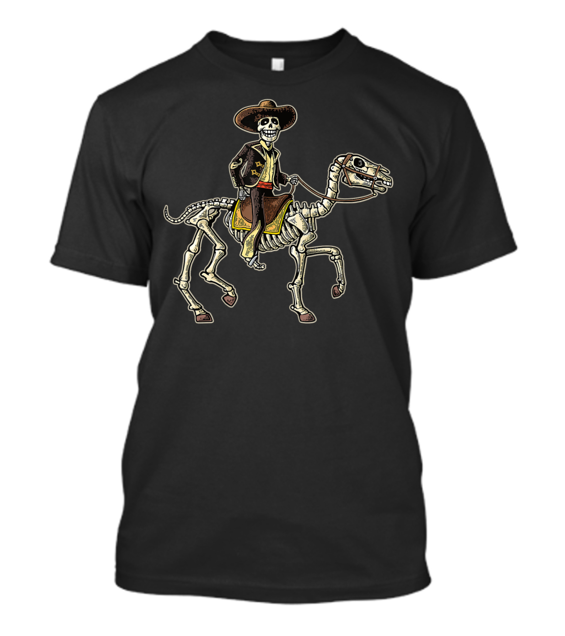 Day Of The Dead Skeleton Cowboy On Horseback Halloween Costume T-Shirt