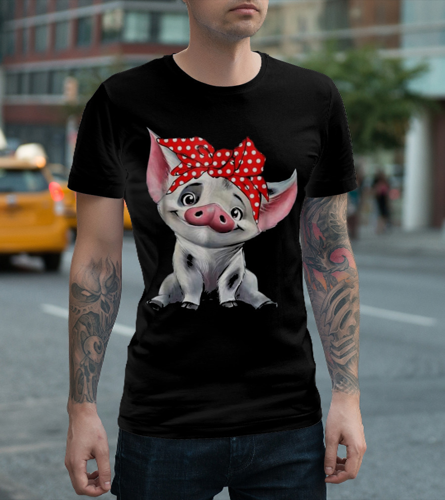 Pua Pig With Red Polka Dot Bandana T-Shirt