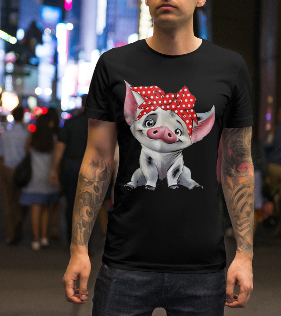Pua Pig With Red Polka Dot Bandana T-Shirt