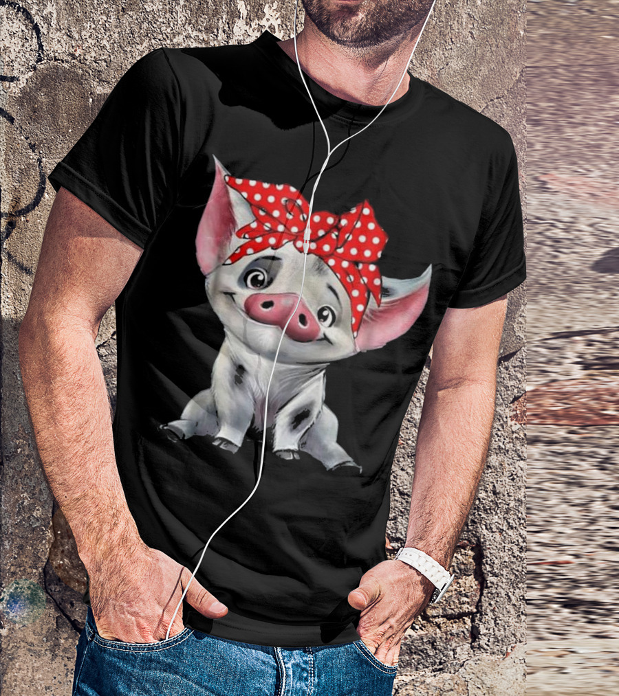 Pua Pig With Red Polka Dot Bandana T-Shirt