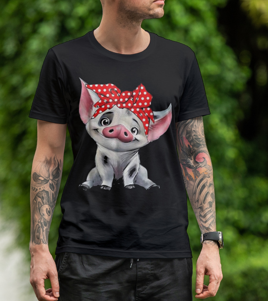 Pua Pig With Red Polka Dot Bandana T-Shirt