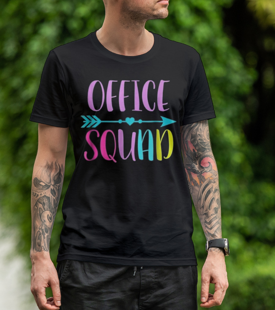 Office Squad Arrow Heart Colorful Typography T-Shirt