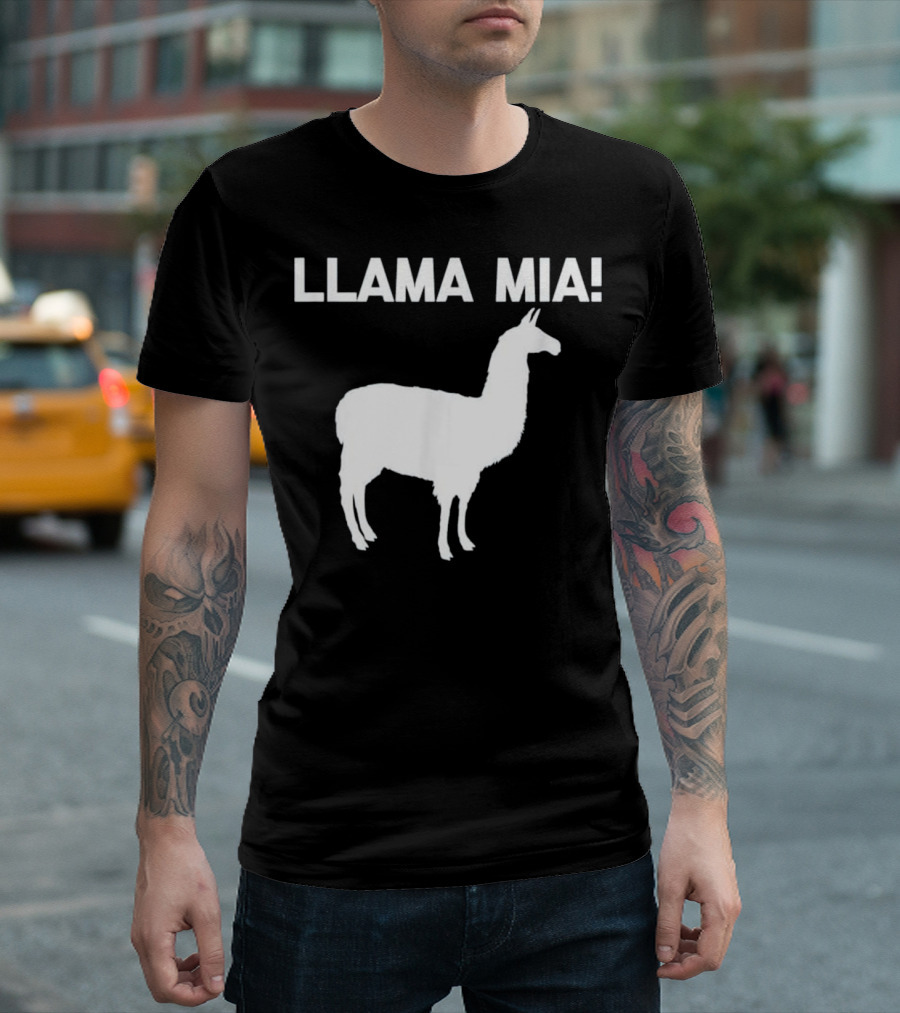 LLAMA MIA Funny Saying Italian Phrase Llama T-Shirt