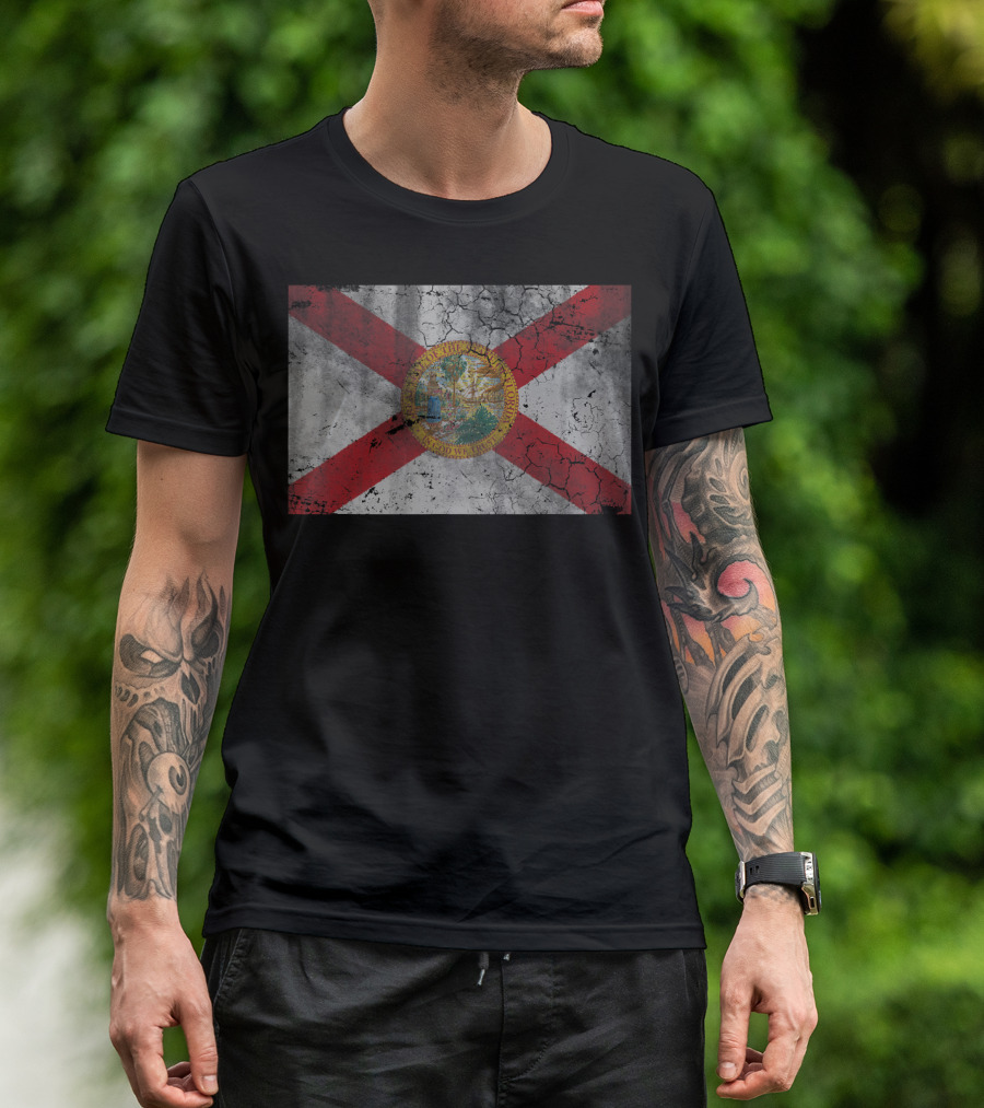 Florida State Flag Vintage Weathered Look T-Shirt