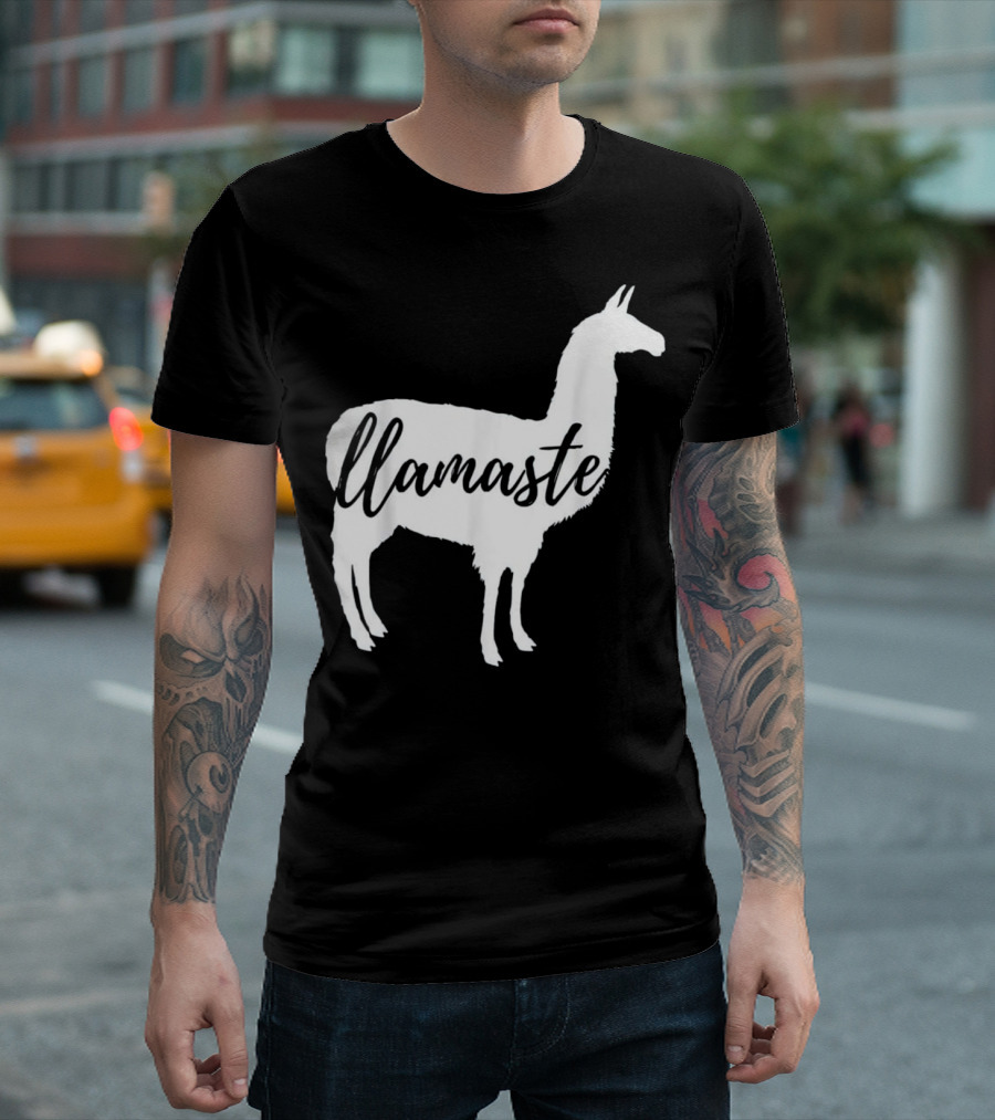 Llamaste Namaste Llama Yoga Lovers Fun White T-Shirt