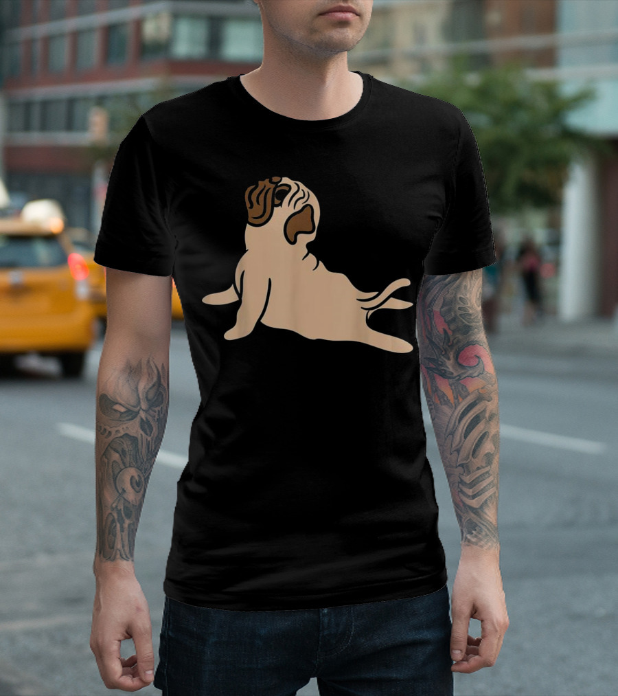 Pug Yoga Stretching Pose T-Shirt